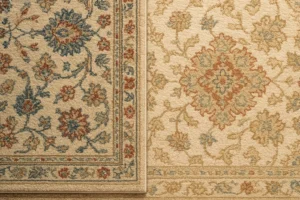 Comparison chart of acrylic and polyester carpet features for export buyers